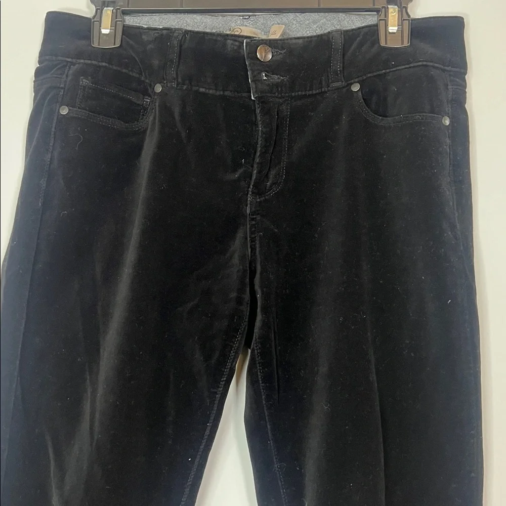 PAIGE Women's Black Elegant Velvet Trousers Mid Rise Skinny Leg Pants‎ Size 29